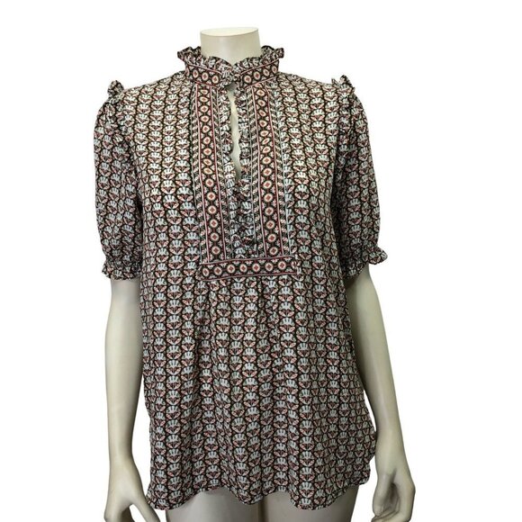 MAX EDITION $88 RUFFLE SLEEVE & NECKLINE MD NEW WITH TAG - Picture 2 of 7